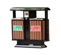 ruyi-1986 Cubos de Basura para Exteriores Papelera Antigua de imitación de Estilo Chino, de Metal, for Exteriores, con Vistas panorámicas.