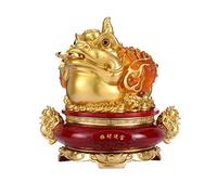 ruyi-1986 Estatua de Buda Decoración de presagio geomántico, Cornucopia de Sapo de Tres Patas, decoración de Oficina, Escultura de Sapo Que atrae la Fortuna Adorno de Feng Shui(Medio)