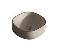 ruyi-1986 Fregadero de vasija Lavabo Cuadrado de cerámica sobre encimera, 40 x 12 cm (Largo Ancho Alto)