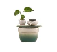 ruyi-1986 Fuente de Interior Fuente de Agua en Cascada sobremesa, Fuente Relajante Feng Shui for Interiores, Ideal for el hogar y la Oficina(Green)