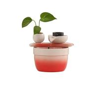 ruyi-1986 Fuente de Interior Fuente de Agua en Cascada sobremesa, Fuente Relajante Feng Shui for Interiores, Ideal for el hogar y la Oficina(Red)