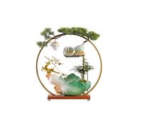 ruyi-1986 Fuente de Interior Fuente de Cascada Mesa Estilo Chino con repollo y Agua fluyendo como Adorno for Dormitorio Oficina