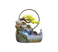 ruyi-1986 Fuente de Interior Fuente de Cascada Mesa Resina con Forma Rueda Feng Shui, Adorno Bola Agua, decoración Fuente rocalla Escritorio(Grande)