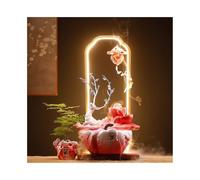 ruyi-1986 Fuente de sobremesa Adorno de Escritorio con Forma de Ciervo, Fuente pequeña de Agua circulante, decoración del hogar, meditación Zen Fuente de Interior(Red)