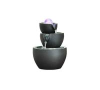 ruyi-1986 Fuente de sobremesa Fuente de Escritorio con Horno de cerámica, Cambio de Esmalte, humidificador de Agua Corriente, Bola Feng Shui, Fuentes pequeñas de Escritorio Fuente de Interior(Negro)