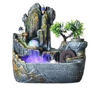 ruyi-1986 Fuente de sobremesa Fuente de Escritorio Multifuncional con Cascada, humidificador, Rueda de Cristal y Flujo perfumado. Fuente de Interior