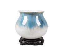 ruyi-1986 Jardinera Maceta Redonda de cerámica con Base Personalizada, Planta Verde, orquídea Grande, bonsái suculento Transpirable, Planta en Maceta Macetas