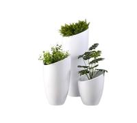 ruyi-1986 Jardinera Macetero de Fibra de Vidrio, combinación Decorativa Simple y Moderna, Recipiente de Flores con Boca Inclinada, Centro Comercial, Suelo Exterior, Adorno Grande Macetas