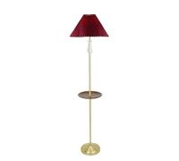 ruyi-1986 Lámparas de pie White/Red Pleated Lampshade Floor Lamp Living Room Sofa Bedroom Decorative Ornaments Standing Light(Red)