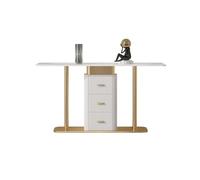 ruyi-1986 Mesa Consola Mostrador de Entrada de Lujo Ligero con cajones Muebles de recibidor clásicos Mesa de Entrada(Medio)
