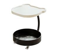 ruyi-1986 Mesas auxiliares Mesa Auxiliar de sofá móvil, Linda y Minimalista, pequeña Mesa de Esquina con Ruedas for Sala de Estar, mesita de Noche(Blanco)