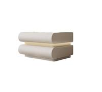 ruyi-1986 Mesillas de Noche Mesita de Noche, mesita de Noche, Mueble de Almacenamiento Inteligente, de Cuero, Moderna, Sencilla, con Tres cajones, mesita de Noche iluminada(Blanco,Pequeño)