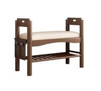 ruyi-1986 Taburete para Zapatos Taburete Cambiador de Zapatos de Madera Maciza for Puerta de Entrada de casa con reposabrazos, Zapatero Integrado for Personas Mayores Banco de Entrada