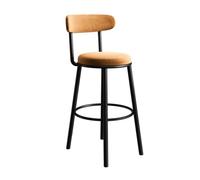 ruyi-1986 Taburetes de Bar Taburete de Bar de Hierro, Silla Alta, reclinable, for el hogar, Multicolor, Opcional, 65 cm Sillas de Bar(Orange)