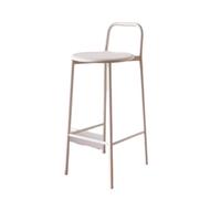 ruyi-1986 Taburetes de Bar Taburete de Bar for Interior y Exterior de Hierro con Respaldo, Silla Alta Colorida de 55 cm Sillas de Bar(Blanco)