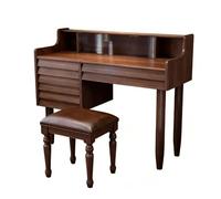 ruyi-1986 Tocador Tocador Vintage de Madera Maciza con Espejo Maquillaje, Taburete y tocador, Escritorio Retro Elegante for Dormitorio