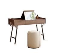 ruyi-1986 Tocador Tocador Vintage de Madera Maciza con Espejo Maquillaje, Taburete y tocador, Escritorio Retro Elegante for Dormitorio