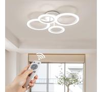 RUYI Lampara Techo 48W, Plafon LED Techo con Infinito Ajuste de Temperatura de Color 2800-7000K y Control Remoto, Ideal para Lampara LED Techo, Lampara Techo Dormitorio, Cocina y Comedor