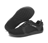 RUYI Zapatos descalzos anchos unisex para mujer y hombre, minimalistas, transpirables, antideslizantes, con suela cero, A2 negro., 39 EU