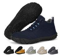 RUYI Zapatos descalzos para hombre y mujer, con puntera ancha y Zero Drop Solhe, ligeros, suaves, transpirables, antideslizantes, trekking, senderismo, A01 azul., 38 EU
