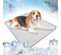 RUYICZB Alfombra Refrescante para Perro, Alfombra De Enfriamiento para Mascotas Gatos Enfriamiento Autoenfriante Manta Refrigerante Perro Cama Fría Esterilla para Gatos, Cachorros,Gris,L