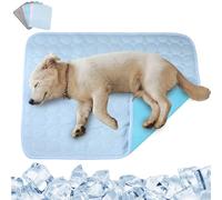 RUYICZB Alfombra Refrescante para Perros Gatos, Mascotas Alfombrilla Autoenfriante, Almohadillas De Hielo No Tóxicas, Cama Fría Esterilla para Gatos Cachorros Verano,Light Blue,39.4x27.5in