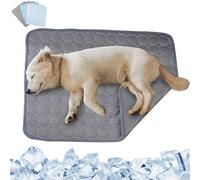 RUYICZB Alfombra Refrescante para Perros Gatos, Mascotas Alfombrilla Autoenfriante, Almohadillas De Hielo No Tóxicas, Cama Fría Esterilla para Gatos Cachorros Verano,Dark Gray,39.4x27.5in