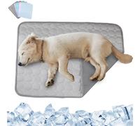RUYICZB Alfombra Refrescante para Perros Gatos, Mascotas Alfombrilla Autoenfriante, Almohadillas De Hielo No Tóxicas, Cama Fría Esterilla para Gatos Cachorros Verano,Light Gray,19.7x15.7in