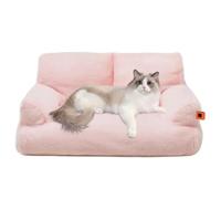 RUYICZB Cama para Gatos, Cama Perro Lavable Mullida Y Suave, Sofá para Gatos Medianos Y Pequeños, Linda Cama para Gatos Mascotas con Base Antideslizante,Rosado