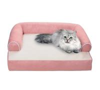 RUYICZB Cama Perro Medianos Pequeños, Sofá Perro Ortopédica Bordes Elevados, Cama Perros Lavable, Cama para Perros Mascotas Desmontable, Cama De Perro Antideslizantes,Rosado,M