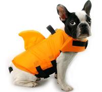 RUYICZB Chaleco Tiburon Perro, Chaleco Salvavidas para Perro Tiburon, Mascotas Chaleco Perro Pequeño Salvavidas, Traje De Baño para Perro Piscina Nadar Surf Navegar,Naranja,L