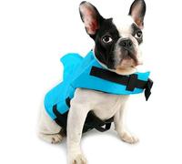 RUYICZB Chaleco Tiburon Perro, Chaleco Salvavidas para Perro Tiburon, Mascotas Chaleco Perro Pequeño Salvavidas, Traje De Baño para Perro Piscina Nadar Surf Navegar,Azul,L