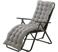 RUYICZB Cojín para Tumbona De Patio, Acolchado Grueso con Lazos, Acolchado para Tumbona, Cojín Reclinable Tatami, Cojín De Asiento para Exterior Jardín, para Silla Mecedora,Gris,150x48cm