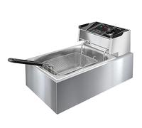 RUYICZB Freidora Eléctrica De Acero Inoxidable, Comercial Patatas Fritas 10L 2500W Freidora Calentamiento Rápido para Restaurantes, Freidora Eléctrica Termostato 60-200℃ con Cesta Uso Doméstico