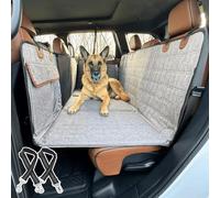 RUYICZB Funda Coche Perro Asiento Trasero, Protector Asientos Perro Rigida Dura, Resistente Y Impermeable Funda para Perro con Ventana De Malla Visible para Coche, Camión, SUV,Gris