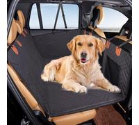 RUYICZB Funda Coche Perro Base Rigida, Protector Asiento Coche Perro Asiento Trasero Resistente Y Impermeable con Ventana De Malla Visible, Bolsillo Adecuado para Mayoría De Coches,Negro