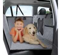 RUYICZB Funda para Asiento Trasero de Coche para Perros, Funda rígida para Asiento Trasero de Coche para Perros con Protectores de Puerta para Viajes y acampadas,Gray b