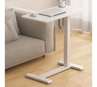 RUYICZB Mesa Auxiliar con Elevación Neumática Ajustable, Mesita Auxiliar Móvil con Patas En Forma De L, Mesas Auxiliares En Forma De C con Ruedas Invisibles para Sofá,80cm