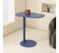 RUYICZB Mesa Auxiliar Cuadrada En Forma De C, Bandejas para TV Y Mesas para Refrigerios, Mesas De Sofá Deslizables, Mesa Auxiliar En Forma De C para Sala De Estar, Dormitorio, Baño,Azul,M