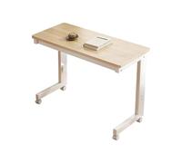 RUYICZB Mesa Auxiliar En Forma De C con Ruedas Giratorias, Mesa Auxiliar Blanca para Sofá con Amplia Superficie, Mesas En Forma De C Que Se Deslizan Debajo del Sofá,Natural,80cm
