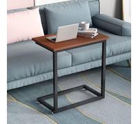 RUYICZB Mesa Auxiliar Tipo C, Mesa Auxiliar para Computadora, Mesas De Sofá Deslizables, Mesas Auxiliares Modernas para Dormitorio, Sala De Estar, Sofá, Oficina,Black Teak,M