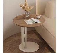 RUYICZB Mesas Redondas Pequenas, Mesa De Apoio para Sofá Deslizante, Mesa De Centro Redonda De Madeira Moderna, Mesas De Apoio Em Forma De C para Sala De Estar, Quartos, Escritórios,Light Walnut