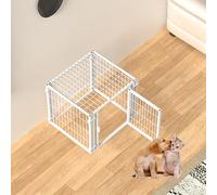 RUYICZB Parque para Perros En Interiores, Cerca para Mascotas, Corral para Ejercicios para Cachorros, Jaula para Perros Pequeñas Y Medianas, Cajas Resistentes con Puertas,Blanca,60x60x70cm