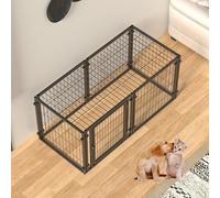 RUYICZB Parque para Perros En Interiores, Cerca para Mascotas, Corral para Ejercicios para Cachorros, Jaula para Perros Pequeñas Y Medianas, Cajas Resistentes con Puertas,Negro,100x50x50cm