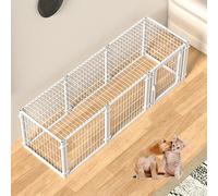 RUYICZB Parque para Perros En Interiores, Cerca para Mascotas, Corral para Ejercicios para Cachorros, Jaula para Perros Pequeñas Y Medianas, Cajas Resistentes con Puertas,Blanca,180x60x70cm