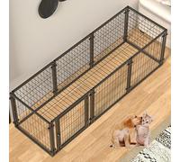 RUYICZB Parque para Perros En Interiores, Cerca para Mascotas, Corral para Ejercicios para Cachorros, Jaula para Perros Pequeñas Y Medianas, Cajas Resistentes con Puertas,Negro,150x50x50cm