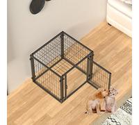 RUYICZB Parque para Perros En Interiores, Cerca para Mascotas, Corral para Ejercicios para Cachorros, Jaula para Perros Pequeñas Y Medianas, Cajas Resistentes con Puertas,Negro,60x60x60cm