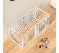 RUYICZB Parque para Perros En Interiores, Cerca para Mascotas, Corral para Ejercicios para Cachorros, Jaula para Perros Pequeñas Y Medianas, Cajas Resistentes con Puertas,Blanca,120x60x70cm