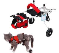 RUYICZB Silla De Ruedas para Gatos para Patas Traseras, Silla De Ruedas Ajustable para Mascotas, Silla De Ruedas Ligera para Gatos De 2 Ruedas para Entrenamiento De Rehabilitación para Caminar,S