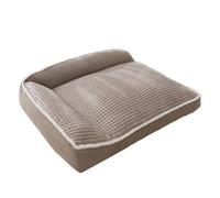 RUYICZB Sofá Cama Lavable para Perros, Cama para Perros con Tela de Franela para Dormir, cómoda Cama para Mascotas con Funda extraíble Lavable y Base Antideslizante,Gris,80x60x23cm